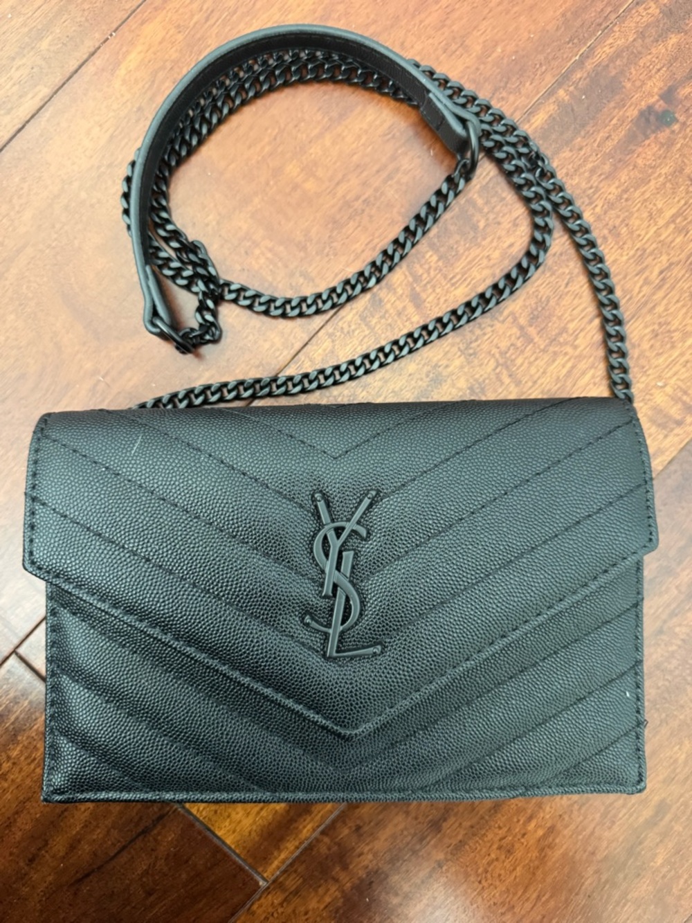 Unbranded Black Quilted Leather Chain Crossbody Bag